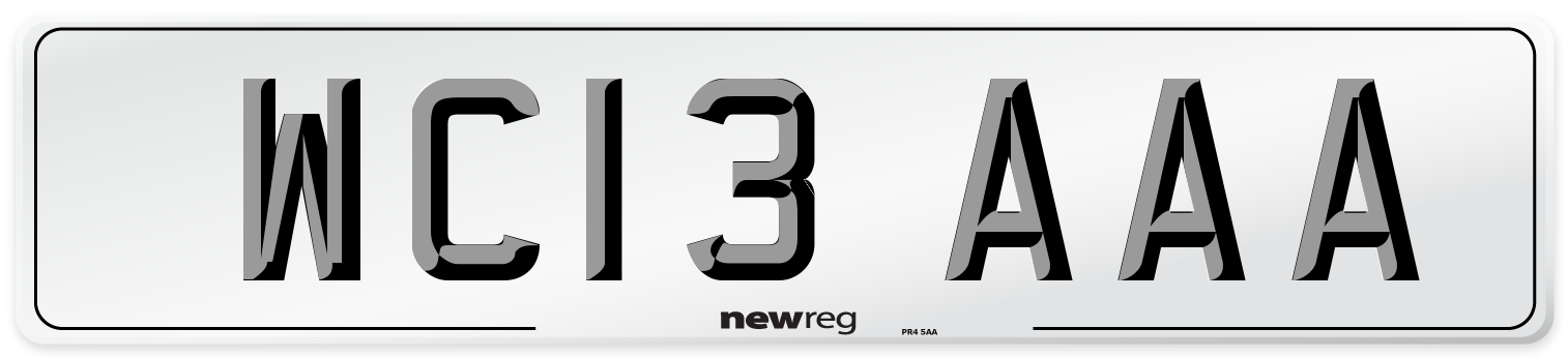 WC13 AAA Number Plate from New Reg